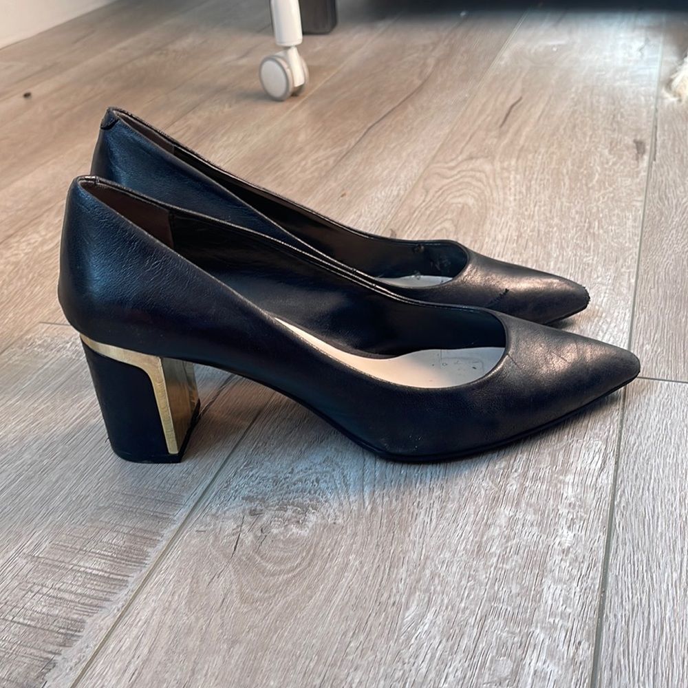 DKNY black silver heels shoes